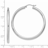 14K White Gold Polished 3mm Lightweight Tube Hoop Earrings - T8-2FB40EDF-4514