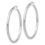 14K White Gold Polished 3mm Lightweight Tube Hoop Earrings - T8-C9E6853E-8571