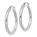 14K White Gold Polished 3mm Lightweight Tube Hoop Earrings - T8-FB008851-4962
