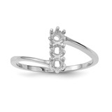 14k White Gold Polished 3-Stone Mothers Ring Mounting - XM-16D2BB19-6324