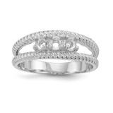 14k White Gold Polished 3-Stone Mothers Ring Mounting - XM-20F185AE-3171