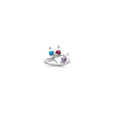 14k White Gold Polished 3-Stone Mothers Ring Mounting - XM-D4728F68-4855