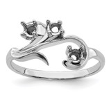 14k White Gold Polished 3-Stone Mothers Ring Mounting - XM-D4728F68-4855