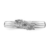 14k White Gold Polished 3-Stone Mothers Ring Mounting - XM-F5CBCC90-8697