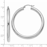 14K White Gold Polished 4mm Lightweight Tube Hoop Earrings - T8-070AE3DC-3345