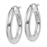14K White Gold Polished 4mm Lightweight Tube Hoop Earrings - T8-DFB3C824-2020