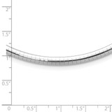 14k White Gold Polished 4mm Standard Weight 16 inch Domed Omega Necklace