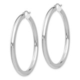 14K White Gold Polished 4mm Tube Hoop Earrings - T8-25E51492-3658