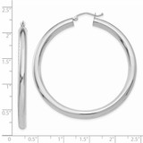 14K White Gold Polished 4mm Tube Hoop Earrings - T8-25E51492-3658
