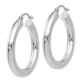 14K White Gold Polished 4mm Tube Hoop Earrings - T8-2664AC1D-4684