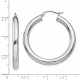14K White Gold Polished 4mm Tube Hoop Earrings - T8-3BD02483-2321