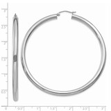 14K White Gold Polished 4mm Tube Hoop Earrings - T8-B7271727-7391
