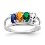 14k White Gold Polished 4-Stone Mothers Ring Mounting - XM-35CC5F7B-9595
