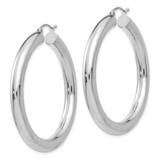 14k White Gold Polished 5mm Lightweight Hoop Earrings - T8-26F5AAF9-9700