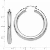 14k White Gold Polished 5mm Tube Hoop Earrings - T8-78B7CDDA-6155