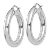 14k White Gold Polished 5mm Tube Hoop Earrings - T8-8C38A513-7990