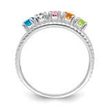 14k White Gold Polished 5-Stone Mothers Ring Mounting - XM-0BBA8778-6756