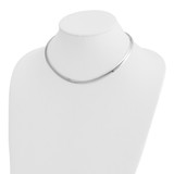 14k White Gold Polished 6mm Standard Weight 16 inch Domed Omega Necklace