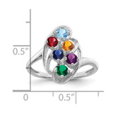 14k White Gold Polished 6-Stone Mothers Ring Mounting - XM-0B07A1E4-9886