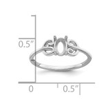 14k White Gold Polished 6x4 Oval Gemstone Ring Mounting - X9-B77EC4C6-5493