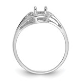14k White Gold Polished 6x4 Oval Gemstone Ring Mounting - Y2-431BFD98-7127