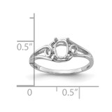 14k White Gold Polished 6x4 Oval Gemstone Ring Mounting - Y2-431BFD98-7127