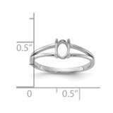 14k White Gold Polished 6x4 Oval Gemstone Ring Mounting - Y2-7F166DFD-5383