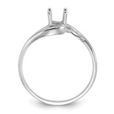 14k White Gold Polished 6x4 Oval Gemstone Ring Mounting - Y2-93C81737-8533