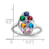 14k White Gold Polished 7-Stone Mothers Ring Mounting - XM-63BE43A8-7029