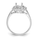 14k White Gold Polished 7x5 Oval Gemstone Ring Mounting - Y2-CAFCFF24-8756