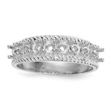 14k White Gold Polished 8-Stone Mothers Ring Mounting