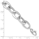 14k White Gold Polished 9.7mm Fancy Cable Link 8 inch Bracelet