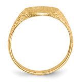 14k 12.0x16.0mm Open Back Diamond Mens Signet Ring Mounting