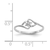 14k White Gold Polished AA Diamond Heart Ring - Y1-F9839467-9109