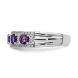 14k White Gold Polished Amethyst and Diamond Ring - RM-6599A3C0-7469