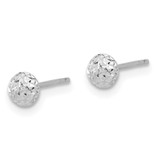 14K White Gold Polished and Diamond-cut 4.5mm Button Post Earrings - TF-77F592C7-9390