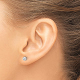 14K White Gold Polished and Diamond-cut 4.5mm Button Post Earrings - TF-77F592C7-9390