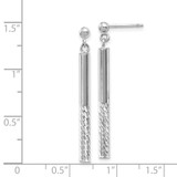 14k White Gold Polished and Diamond-cut Bar Dangle Post Earrings - TH-4097C626-1574
