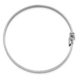 14K White Gold Polished and Satin Diamond-cut 4mm 7.5 inch Omega Bracelet