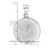 14k White Gold Polished and Satin Hollow St Michael Medal Pendant - XR-24460704-9216