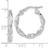 14k White Gold Polished and Textured Twisted Hoop Earrings - TF-67A09580-2691