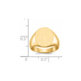 14k 12.5x14.0mm Closed Back Signet Ring