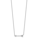 14k White Gold Polished Arrow 17 inch Necklace