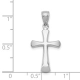 14K White Gold Polished Beveled Cross w/ Round Tips Charm - K8-7F816527-9211