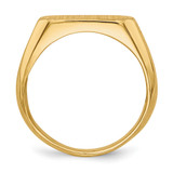 14k 12.5x6.0mm Closed Back Signet Ring