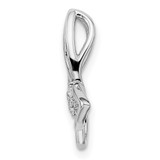 14k White Gold Polished Butterfly Diamond Chain Slide - PM-6AF8901B-1819