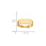 14k 12.5x6.5mm Closed Back Signet Ring