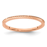 10K Rose Gold 1.2mm Criss-Cross Pattern Stackable Band Size 5.5