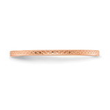 10K Rose Gold 1.2mm Criss-Cross Pattern Stackable Band Size 5.5