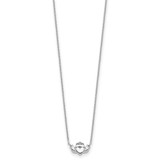 14k White Gold Polished Claddagh 17 inch Necklace